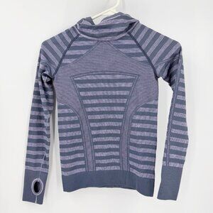 Ivivva Lululemon Girls Swiftly Fly Tech Hoodie Seamless Long Sleeve Top Purple 8